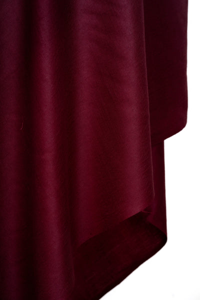 Wine Luxe: A Plain Merino Wool Shawl in Deep Burgundy