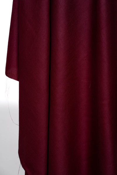 Wine Luxe: A Plain Merino Wool Shawl in Deep Burgundy