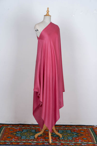 Blush Whisper: A Plain Merino Wool Shawl in Soft Rose