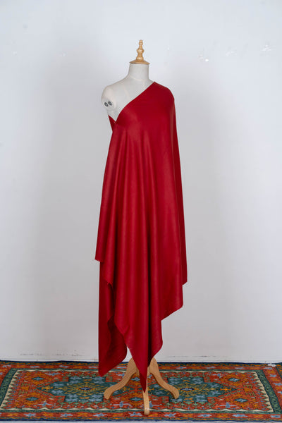 Scarlet Majesty: A Plain Merino Wool Shawl in Bold Red