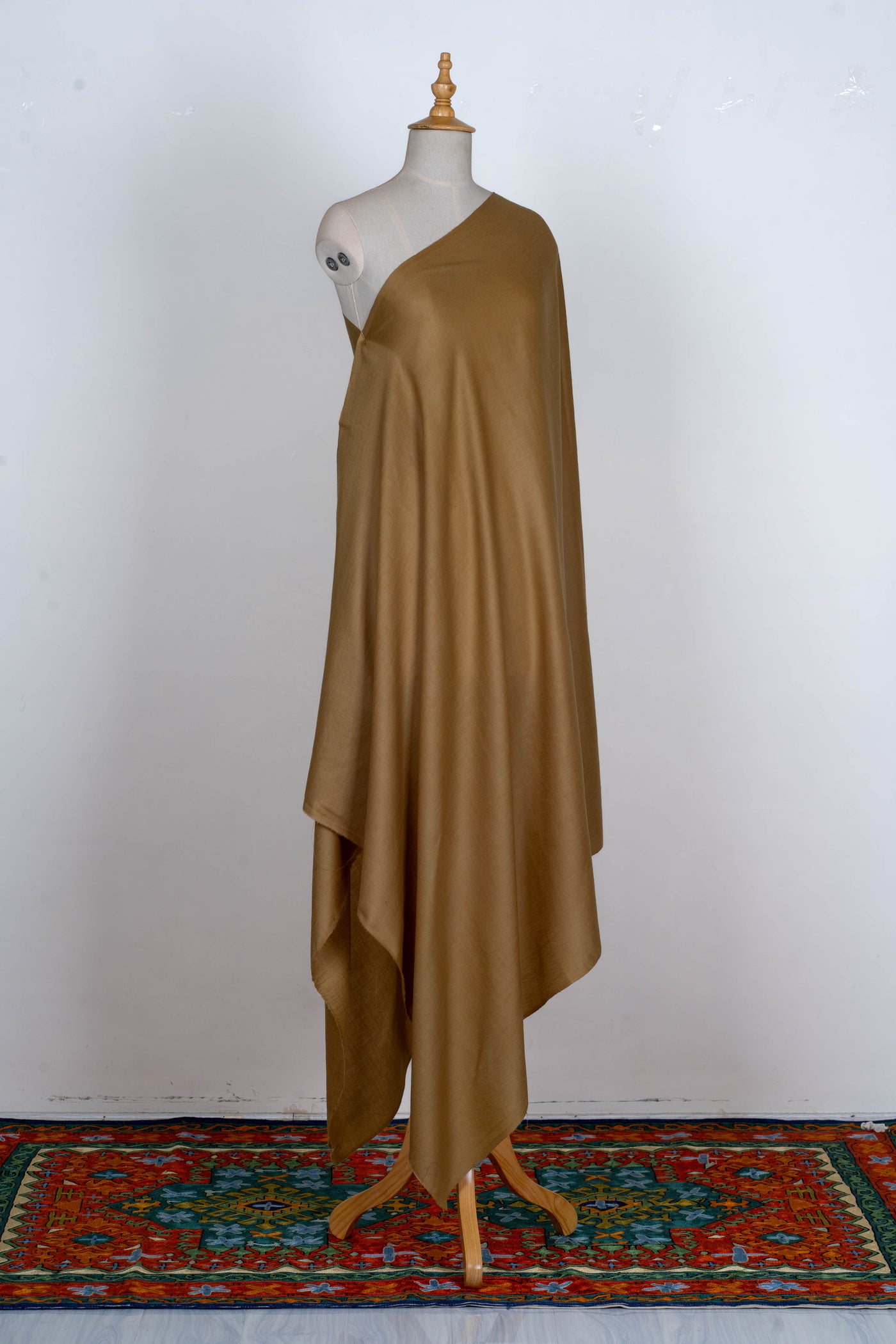 Golden Sand: A Plain Merino Wool Shawl of Warm Neutrals