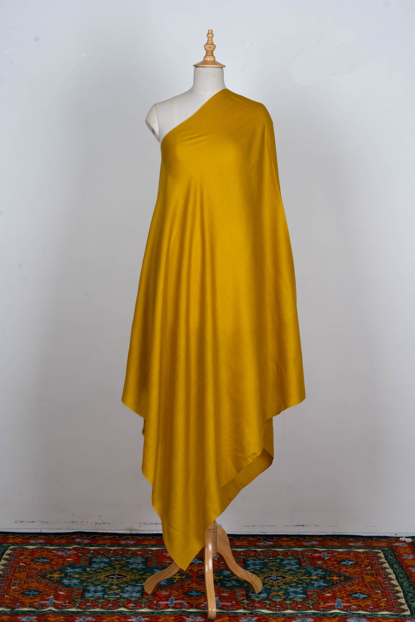 Golden Ochre: A Plain Merino Wool Shawl of Radiant Warmth