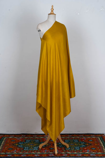 Golden Ochre: A Plain Merino Wool Shawl of Radiant Warmth