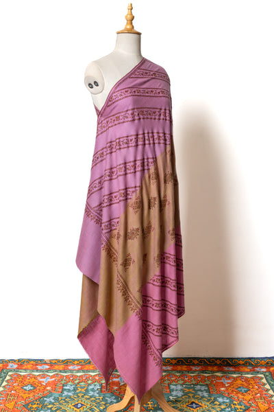 Gulaabi Daastaan – Rose Sozni Hand-Embroidered Pashmina Shawl