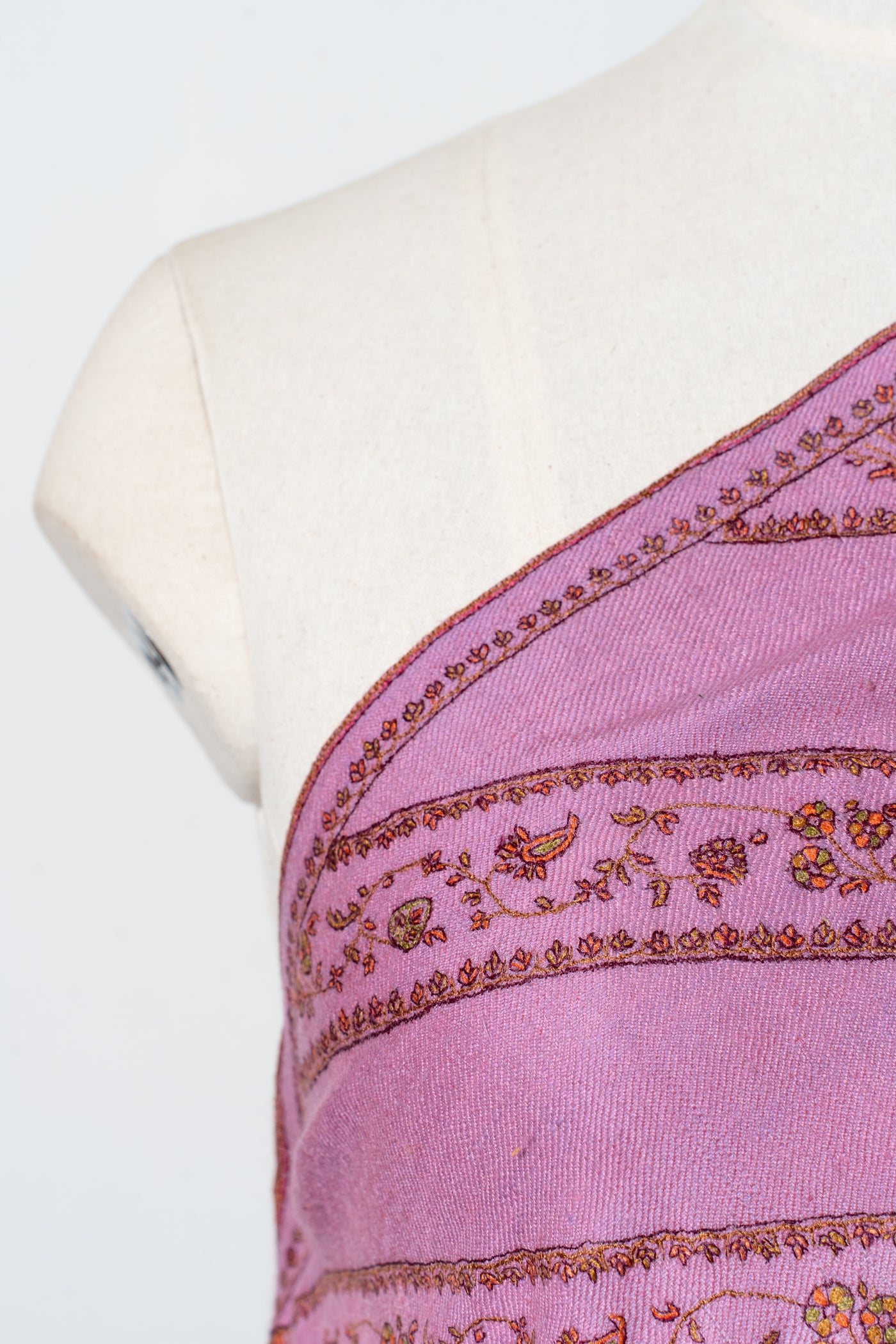 Gulaabi Daastaan – Rose Sozni Hand-Embroidered Pashmina Shawl