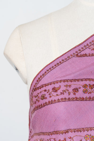 Gulaabi Daastaan – Rose Sozni Hand-Embroidered Pashmina Shawl