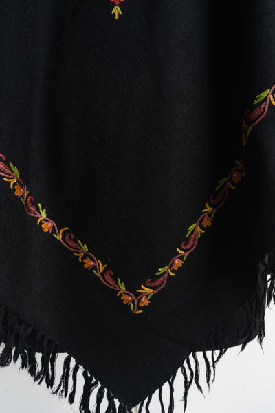 Fiery Elegance Aari Hand Embroidery Poncho