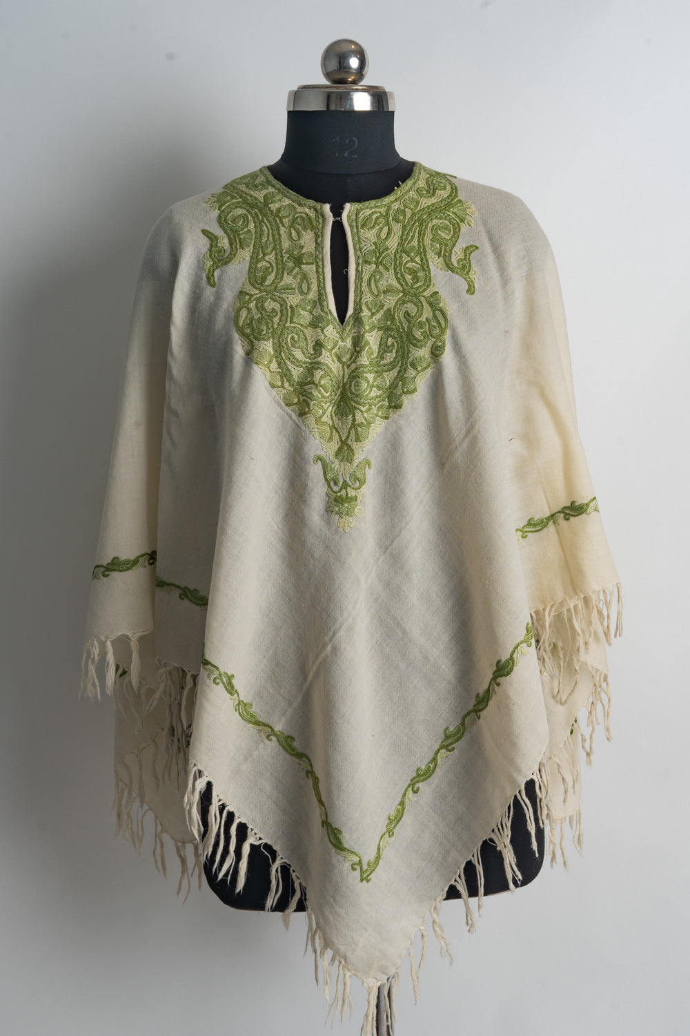 Verdant Grace Aari Hand Embroidery Poncho