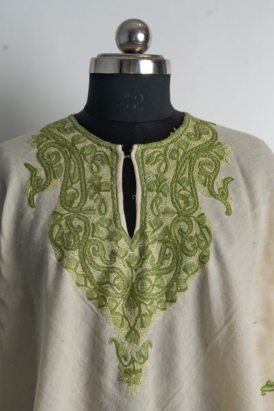 Verdant Grace Aari Hand Embroidery Poncho