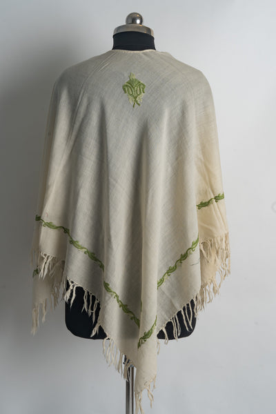 Verdant Grace Aari Hand Embroidery Poncho