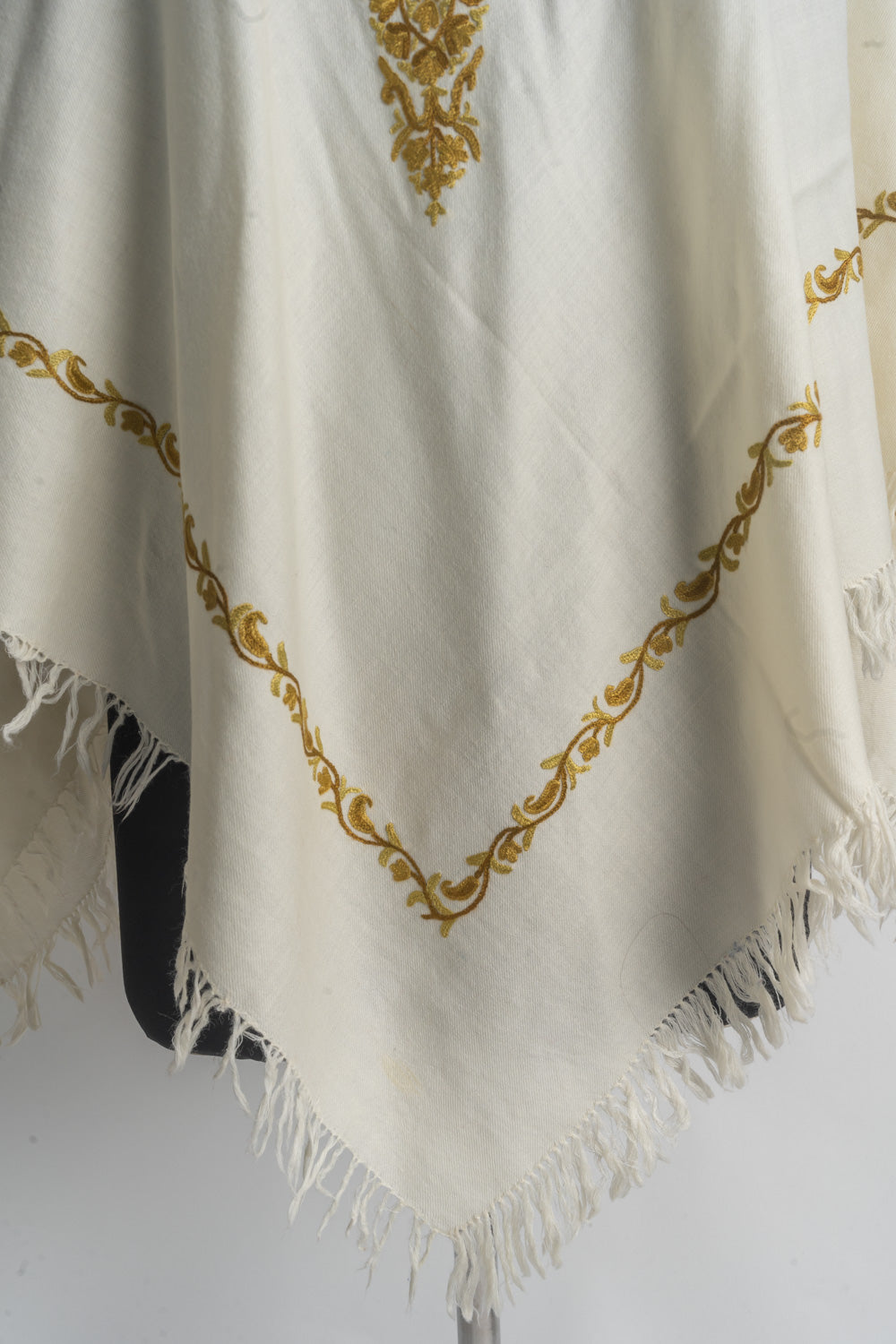 Golden Elegance Aari Hand Embroidery Poncho