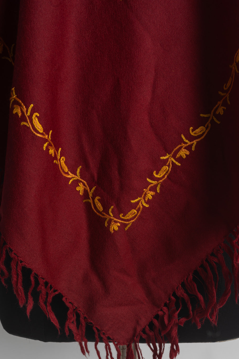 Royal Maroon Aari Hand Embroidery Poncho