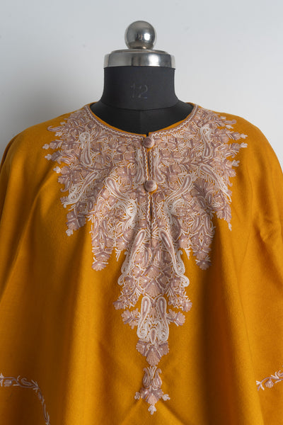 Sunset Glow Aari Hand Embroidery Poncho