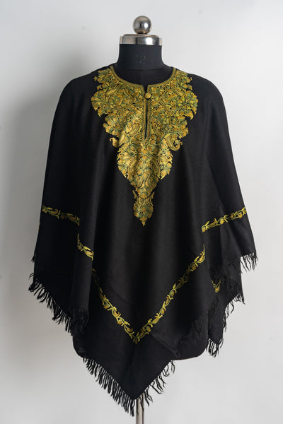 Radiant Gold Aari Hand Embroidery Poncho