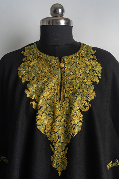 Radiant Gold Aari Hand Embroidery Poncho