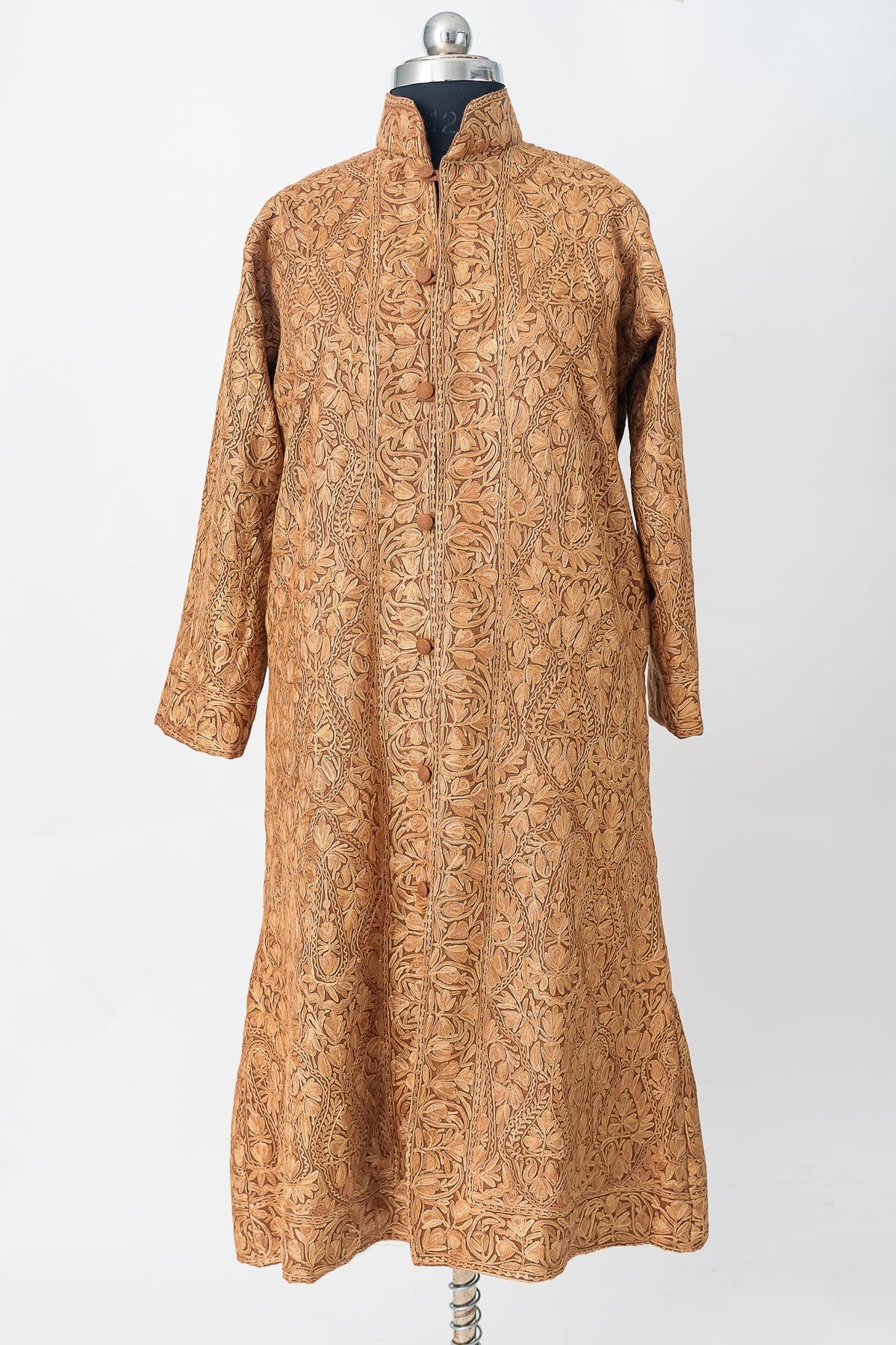 Monochromatic Aari-Embroidered Beige Jacket