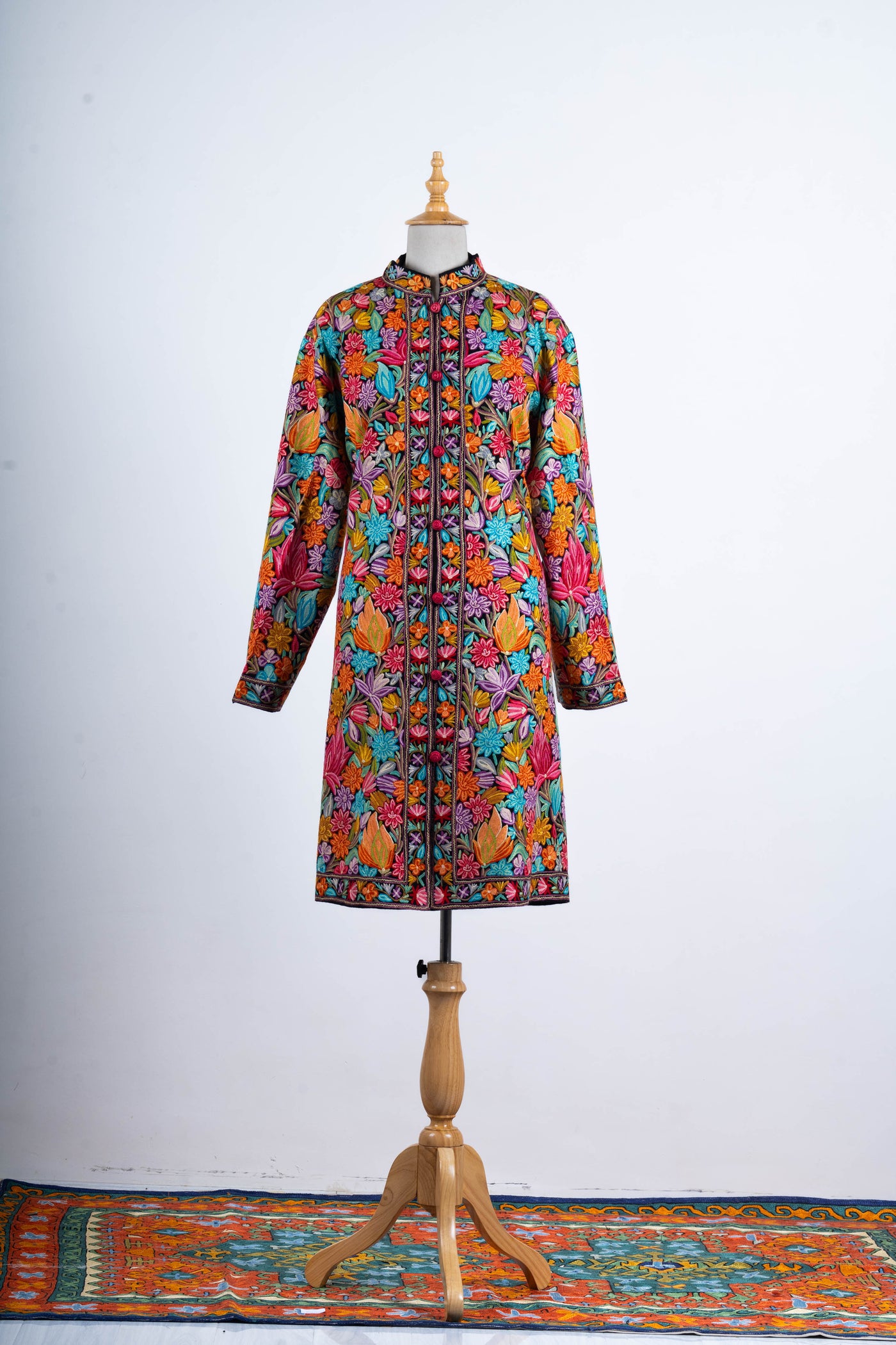 Gulistan Charm - Aari Hand Embroidered Long Jacket