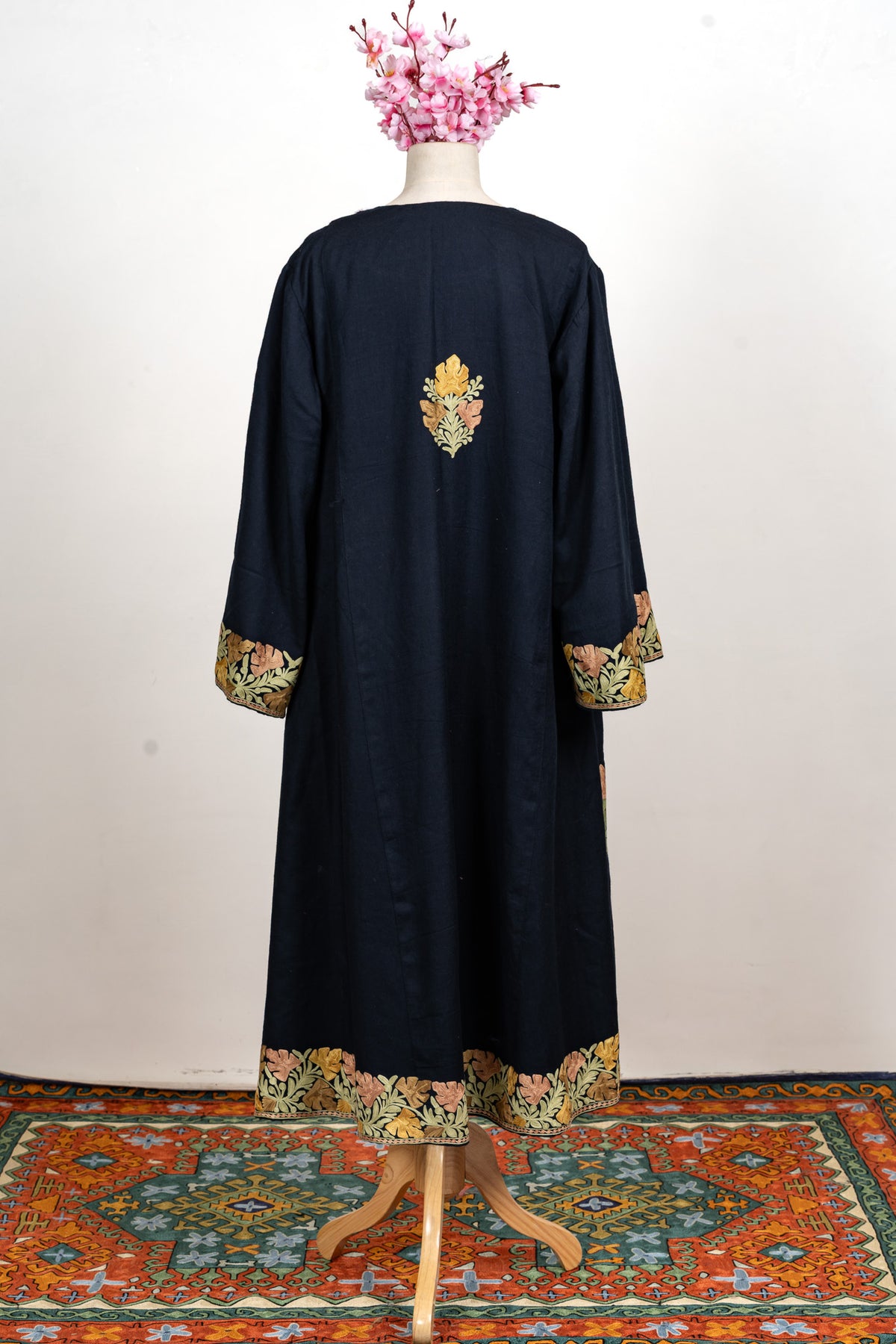 Navy Regal Aari Embroidered Abaya