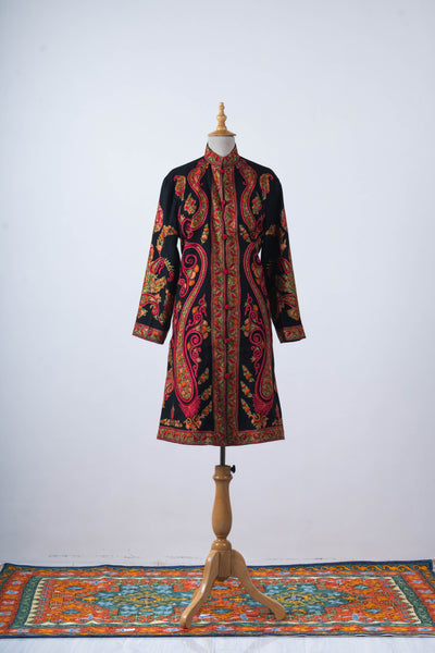 Shahi Paisley - Aari Hand Embroidered Long Jacket