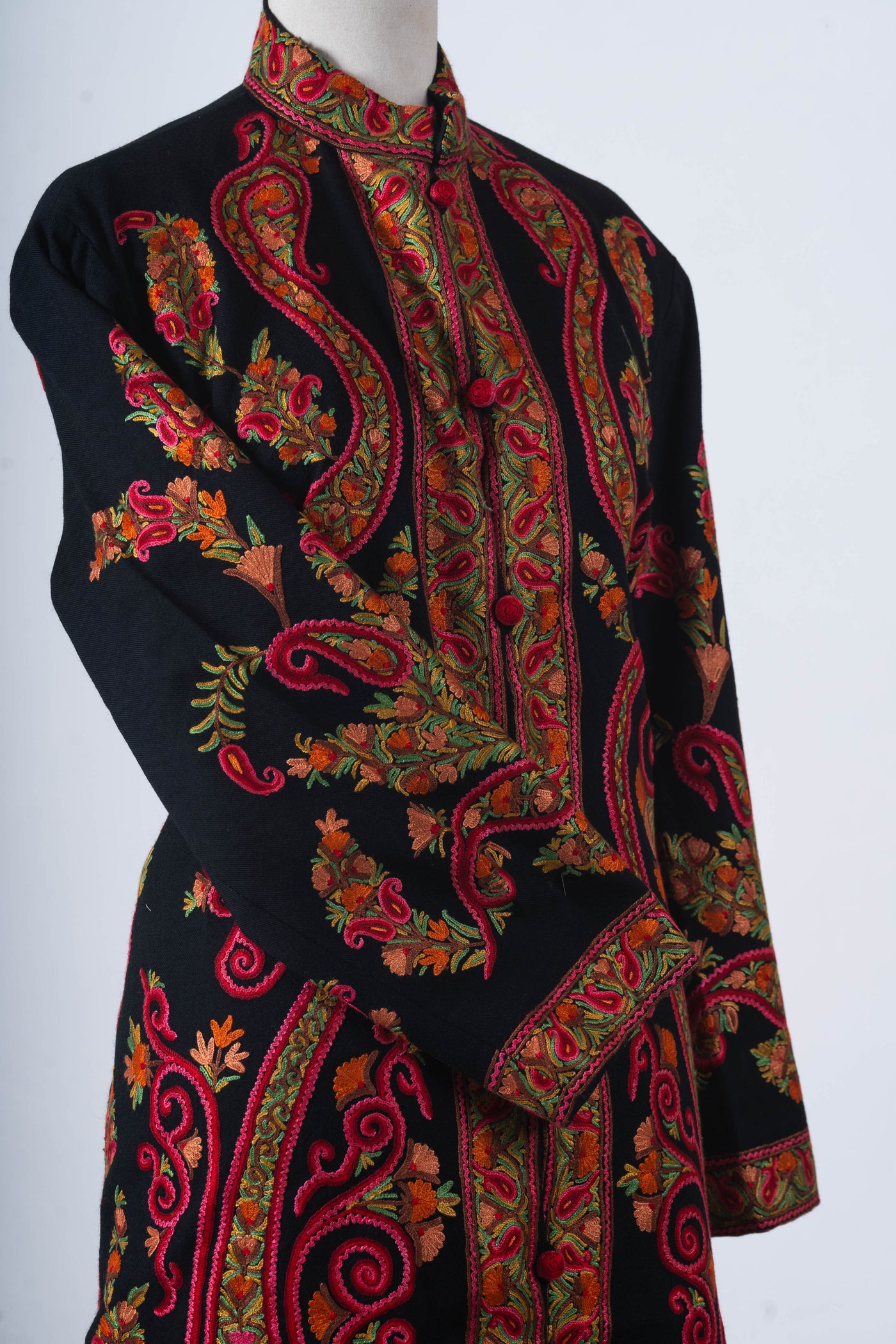 Shahi Paisley - Aari Hand Embroidered Long Jacket