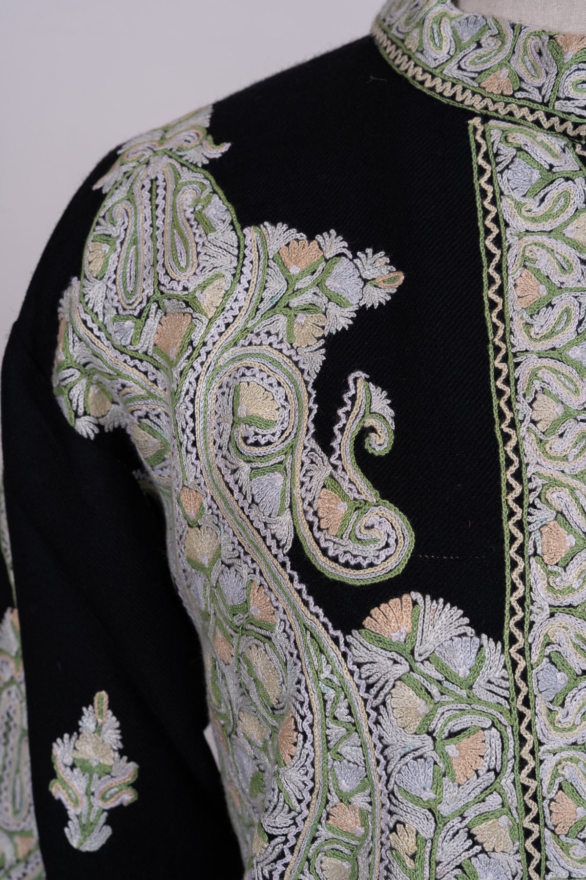 Verdant Scroll Aari Hand Embroidered Short Jacket