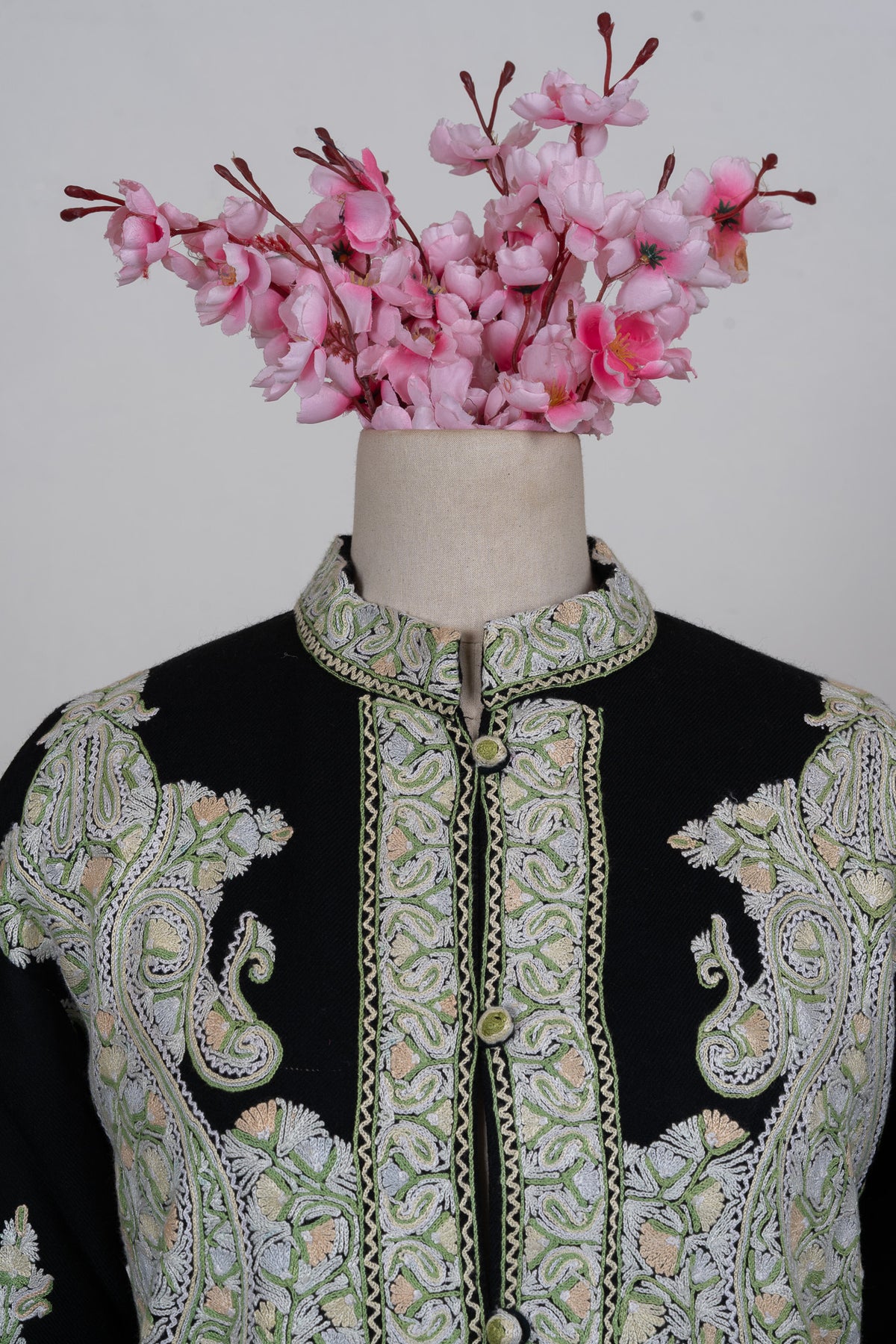 Verdant Scroll Aari Hand Embroidered Short Jacket