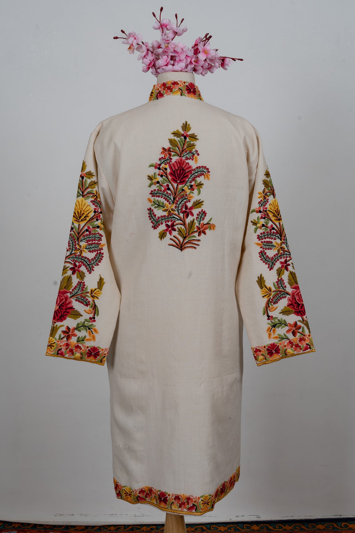 Ivory Garden Aari Hand Embroidered Long Jacket