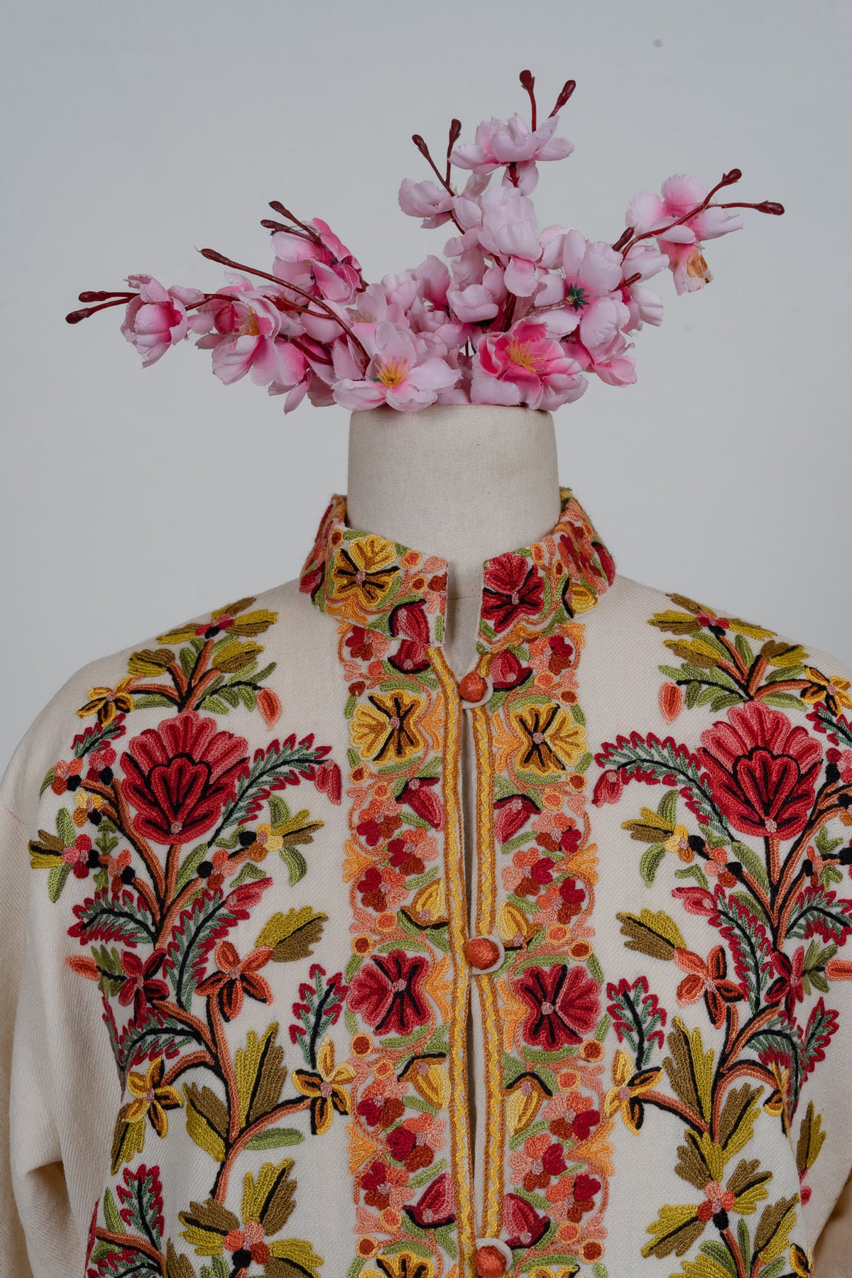 Ivory Garden Aari Hand Embroidered Long Jacket