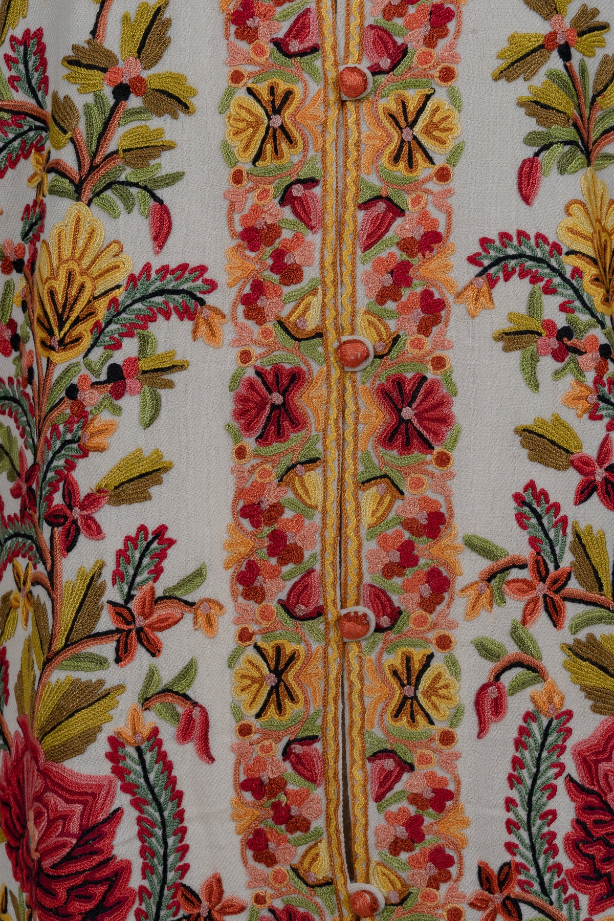 Ivory Garden Aari Hand Embroidered Long Jacket
