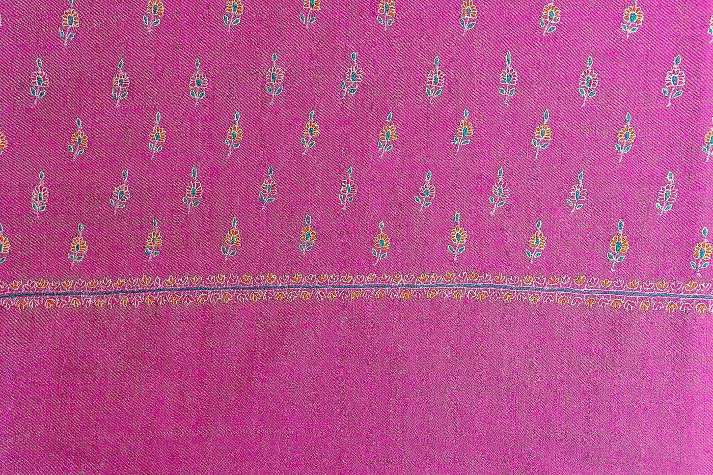 Fuchsia Bloom Pure Pashmina - Gul-e-Sozni