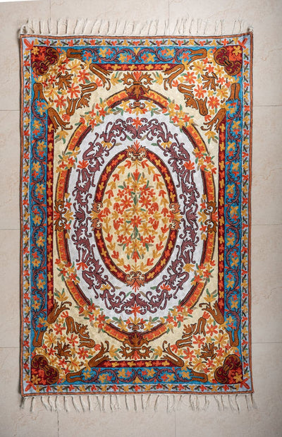 Hand Aari Embroidered chain stitch Rugs & Wall Hanging 6ft x 4ft (182.8cm  122cm)