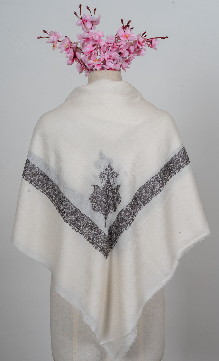 Pearl Mist Rumal — Sozni Hand Embroidered
