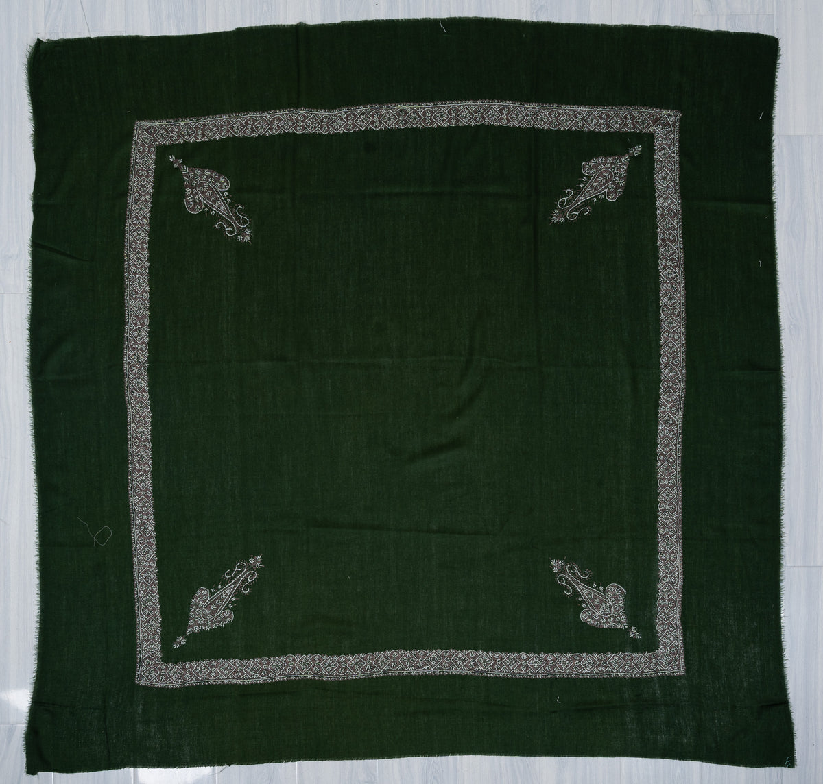 Forest Noir Rumal — Sozni Hand Embroidered