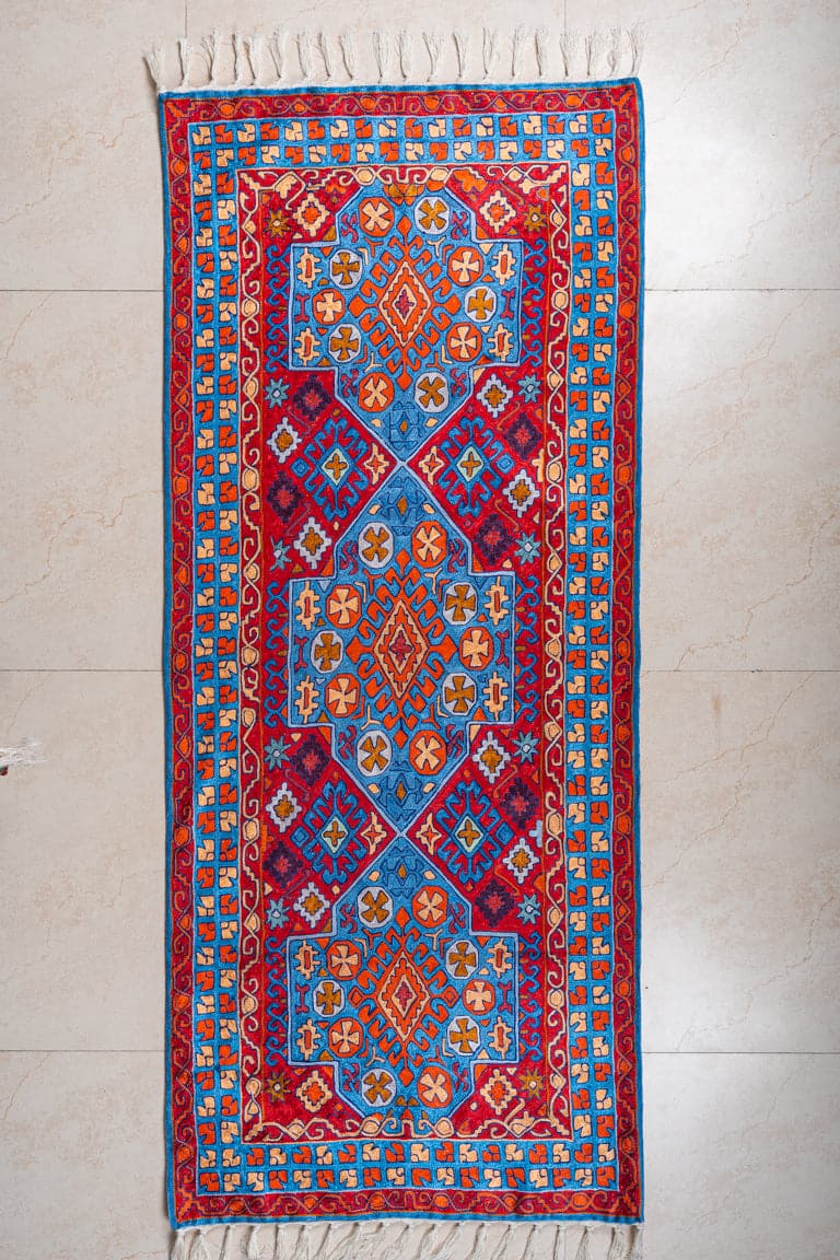 Hand Aari Embroidered chain stitch rugs & Wall Hanging 2.5ft x 6ft (76.2cm x 182.8cm)