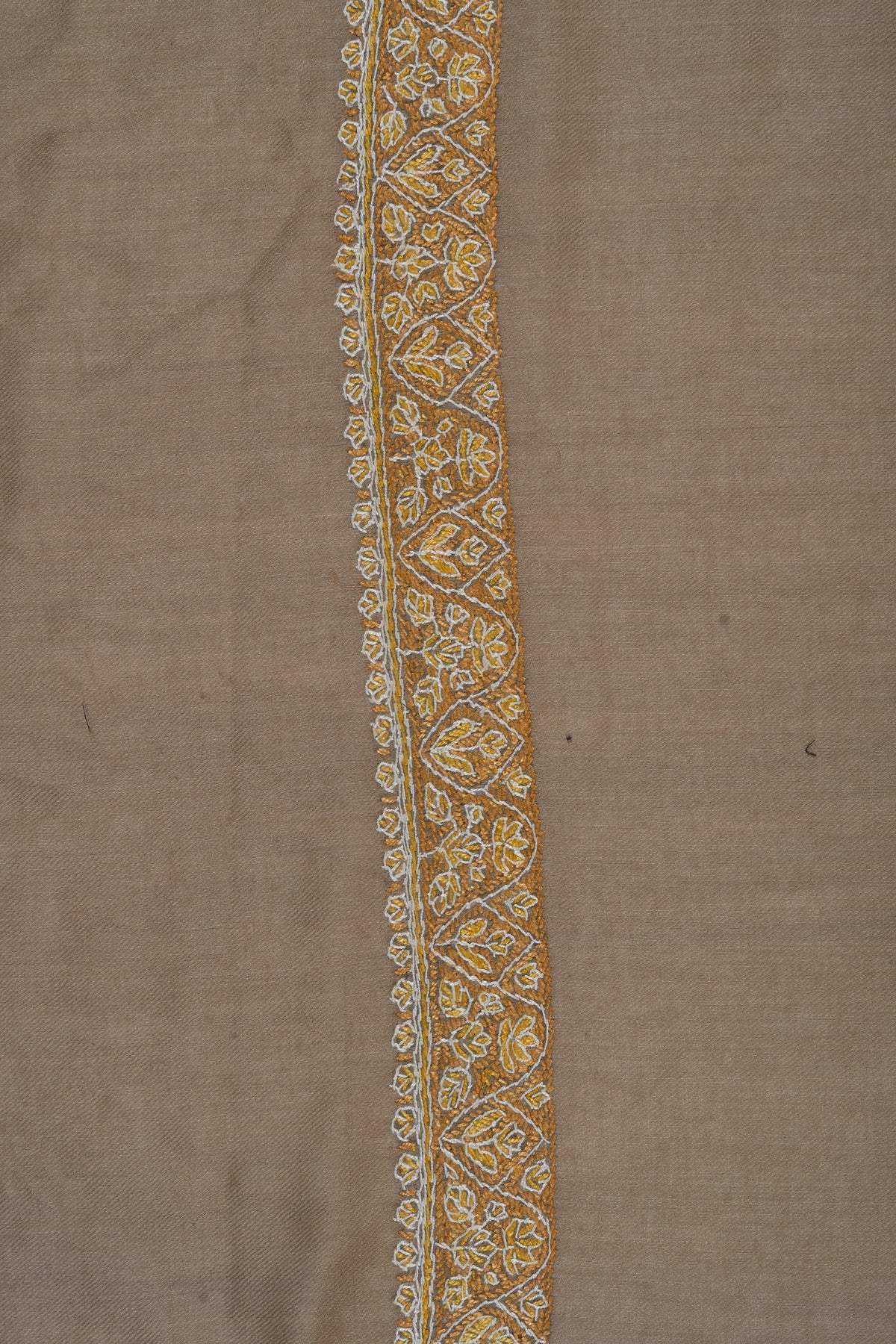 Mocha Gold Rumal — Sozni Hand Embroidered