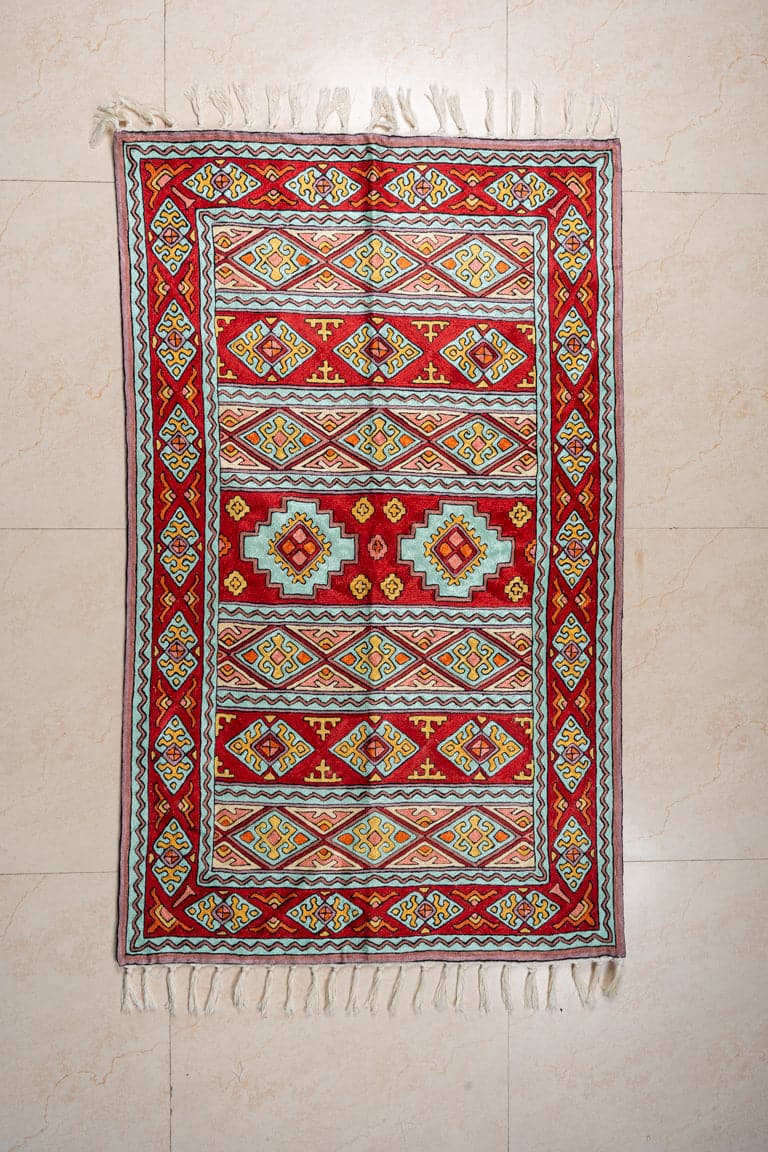 3ft x 5ft Hand Aari Embroidered chain stitch rugs & Wall Hanging