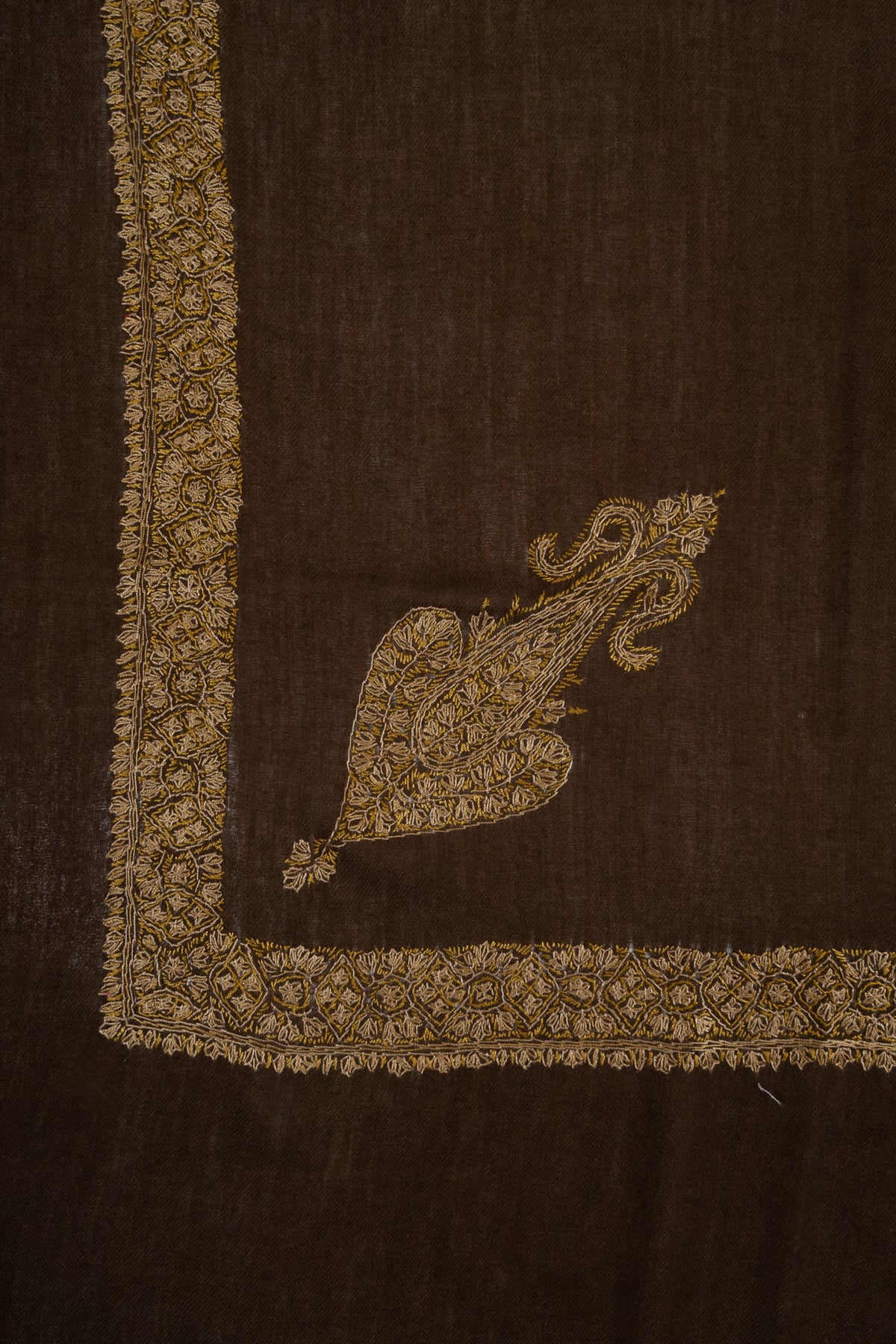 Cocoa Ember Rumal — Sozni Hand Embroidered