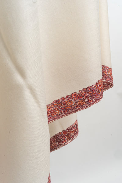 Sheer Bahar - Hand Embroidered Ivory Spring