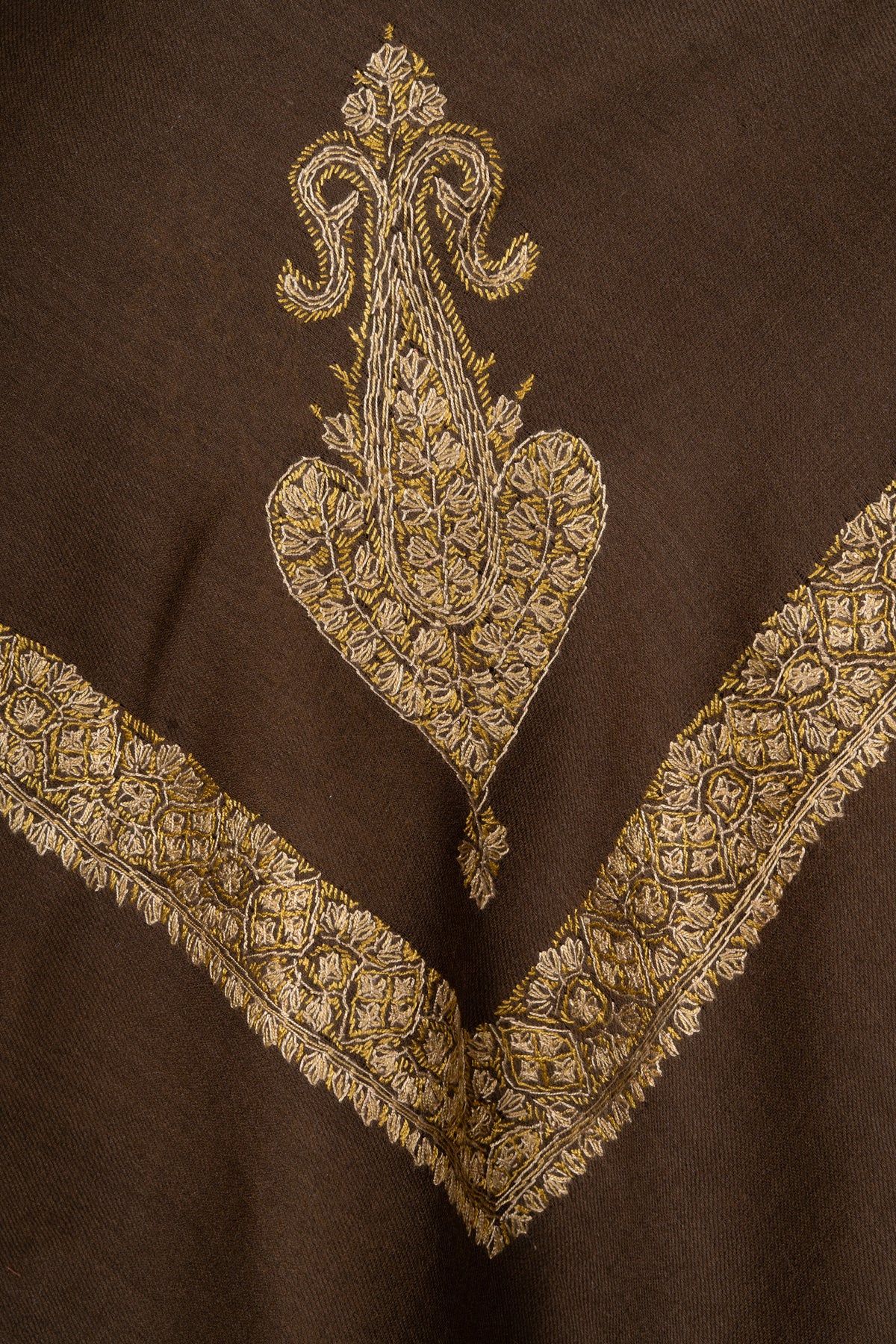 Cocoa Ember Rumal — Sozni Hand Embroidered