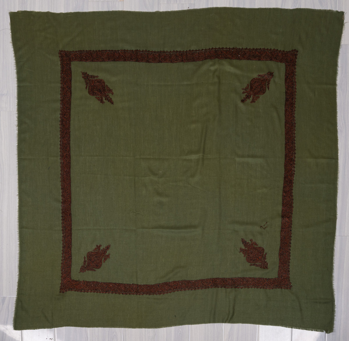Forest Dusk Rumal — Sozni Hand Embroidered
