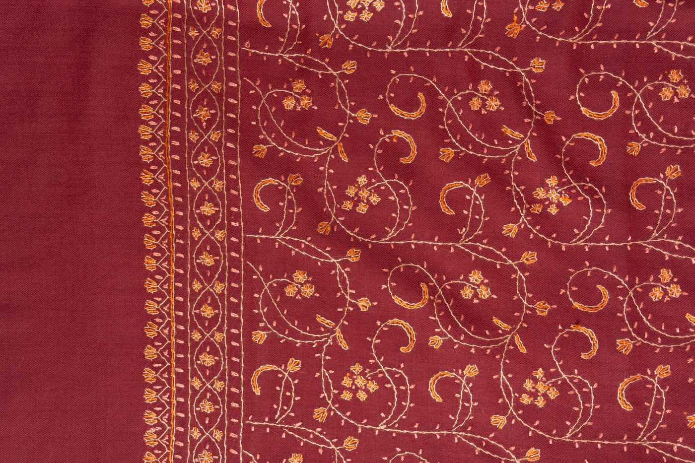 Gul-e- Surkh - Hand Embroidered Crimson Blossom