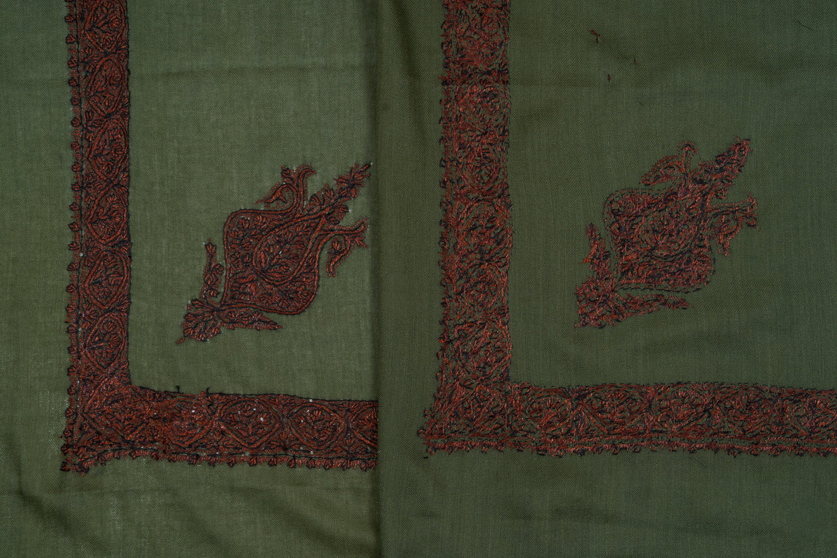 Forest Dusk Rumal — Sozni Hand Embroidered