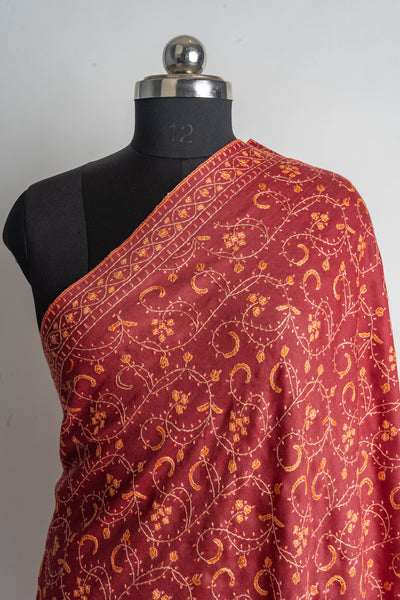 Gul-e- Surkh - Hand Embroidered Crimson Blossom