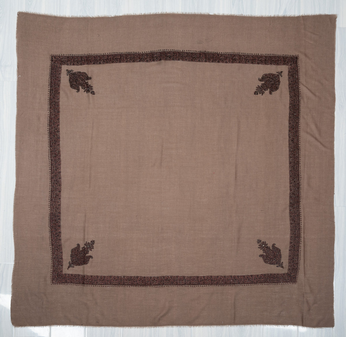 Mink Shadow Rumal — Sozni Hand Embroidered