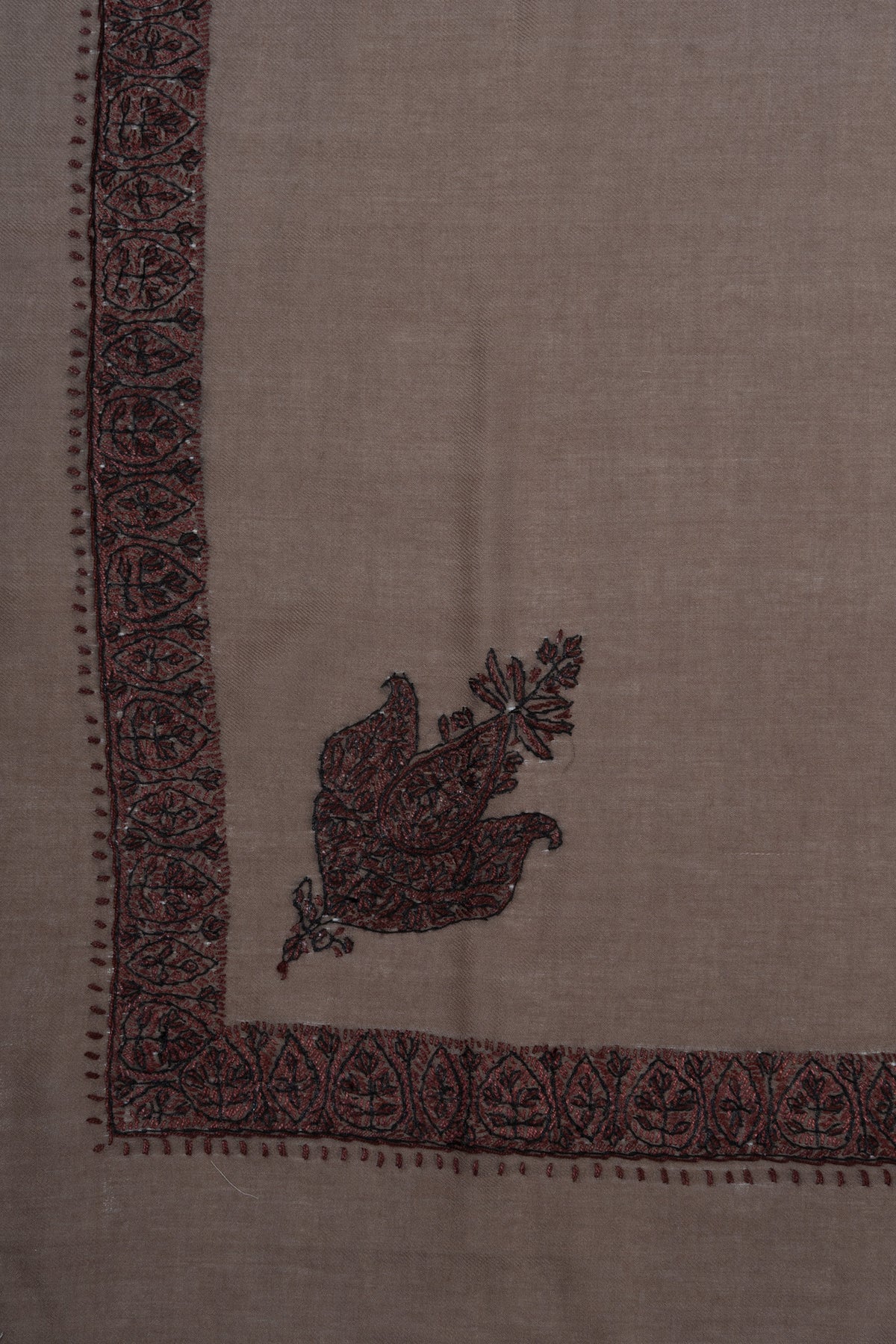 Mink Shadow Rumal — Sozni Hand Embroidered