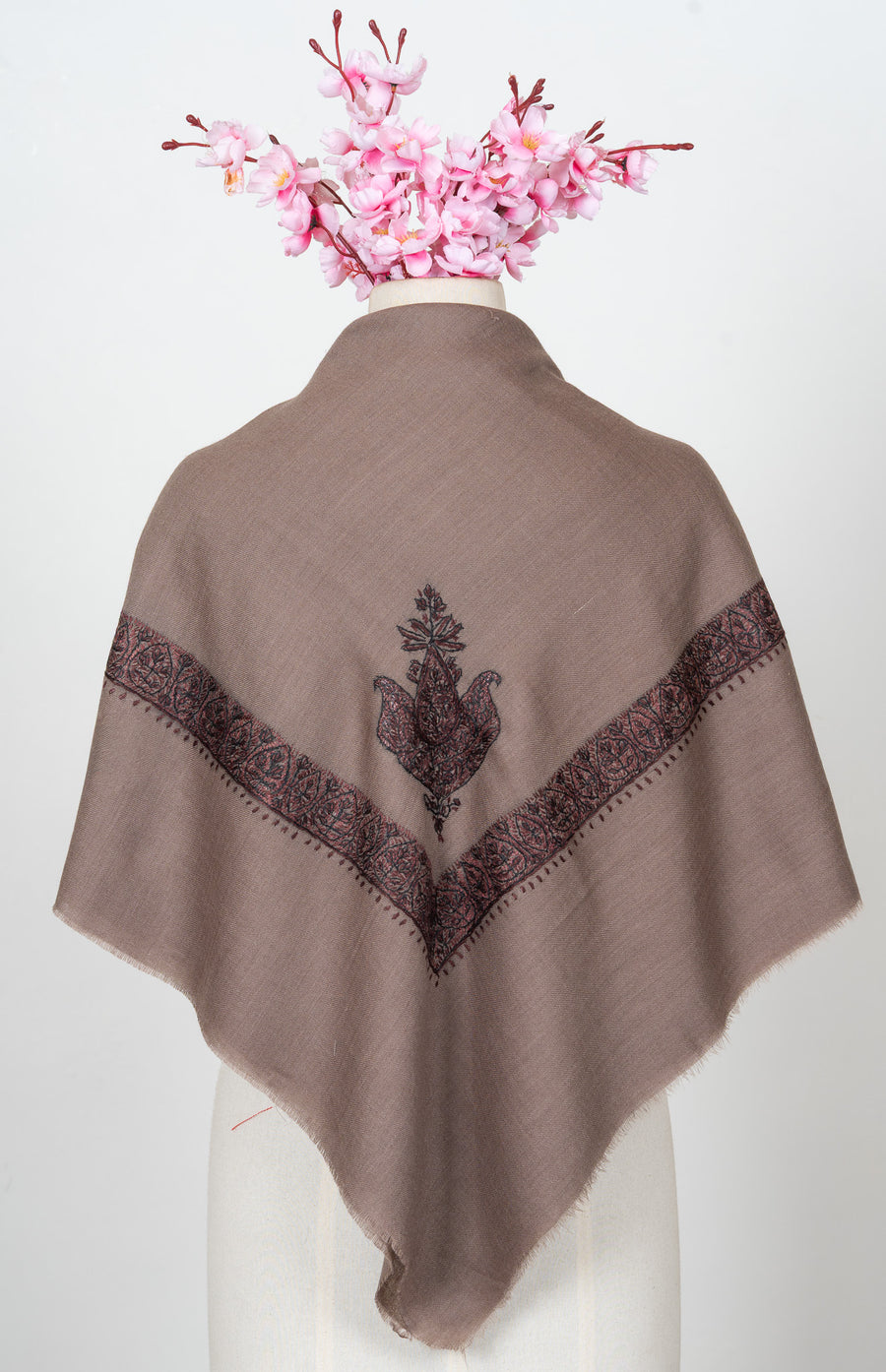 Mink Shadow Rumal — Sozni Hand Embroidered