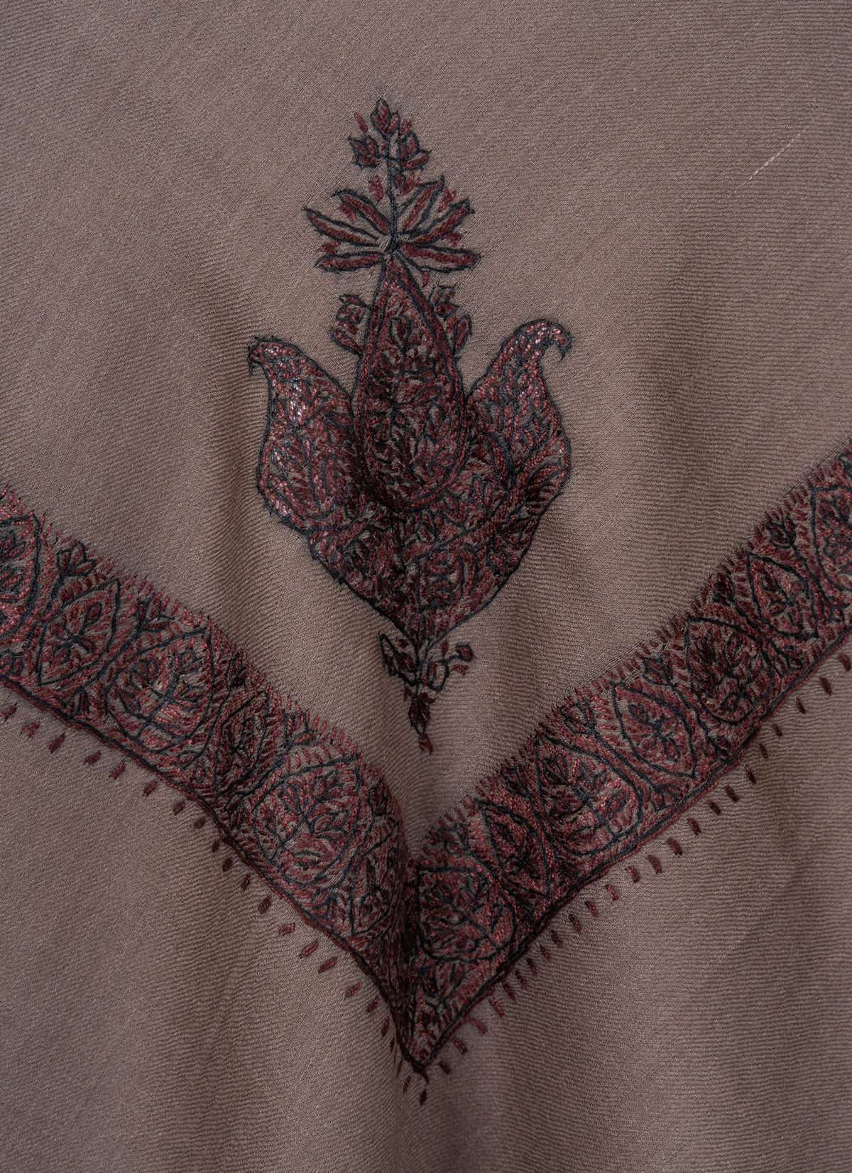 Mink Shadow Rumal — Sozni Hand Embroidered