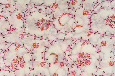 Safaid Bahar - Hand Embroidered White Spring