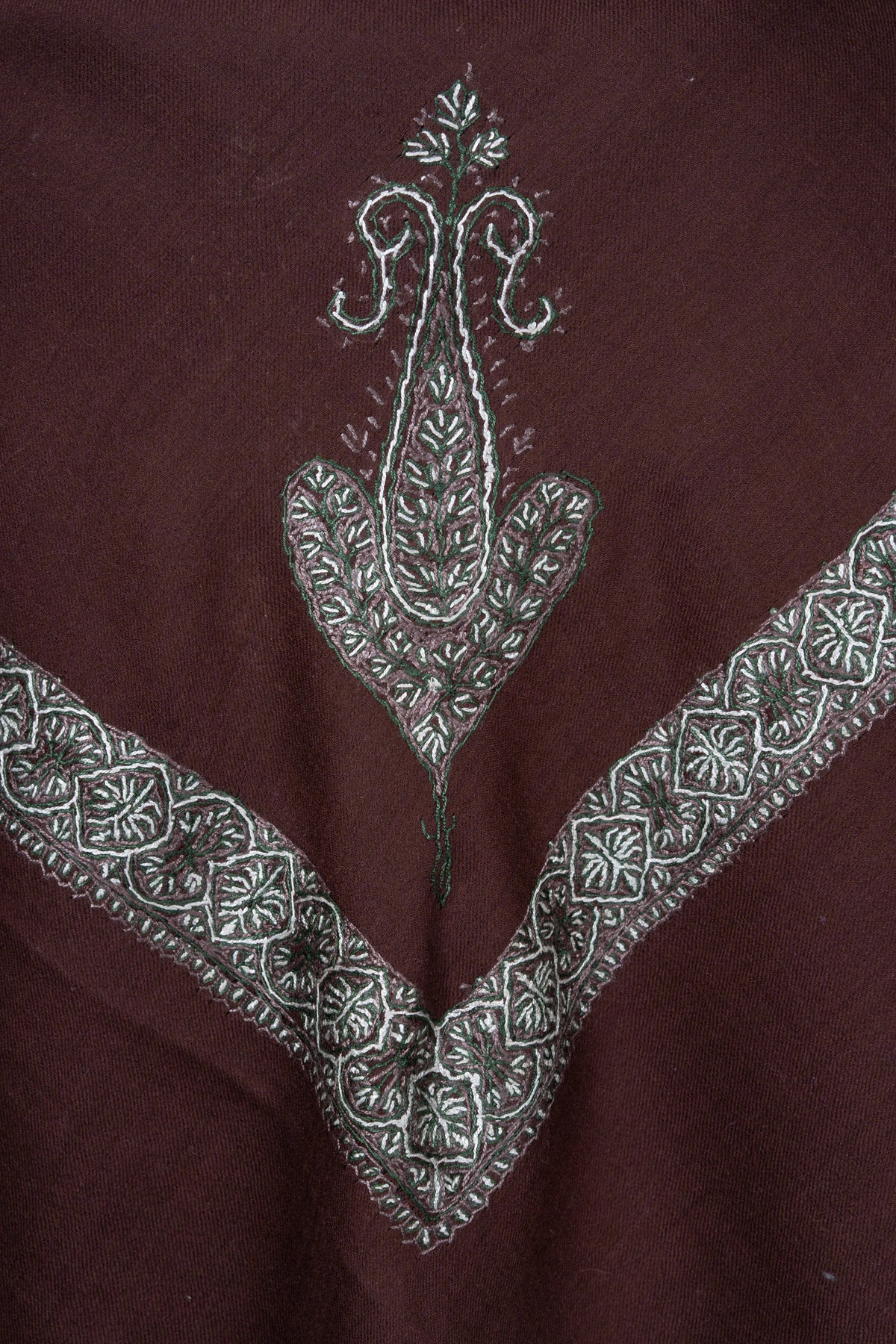 Chestnut Veil Rumal — Sozni Hand Embroidered