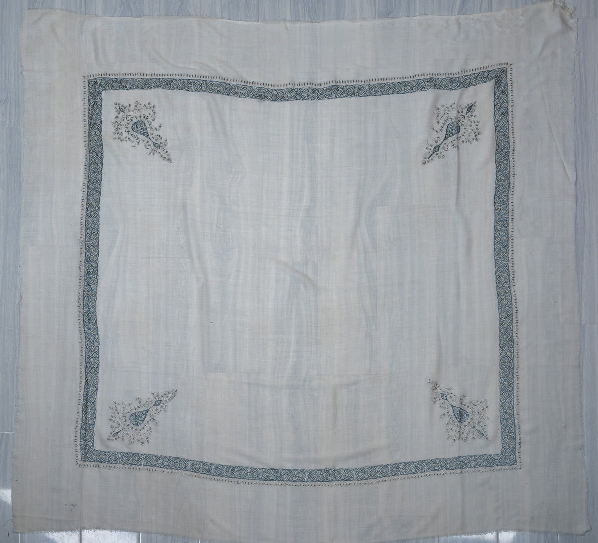 Azure Whisper Rumal — Sozni Hand Embroidered